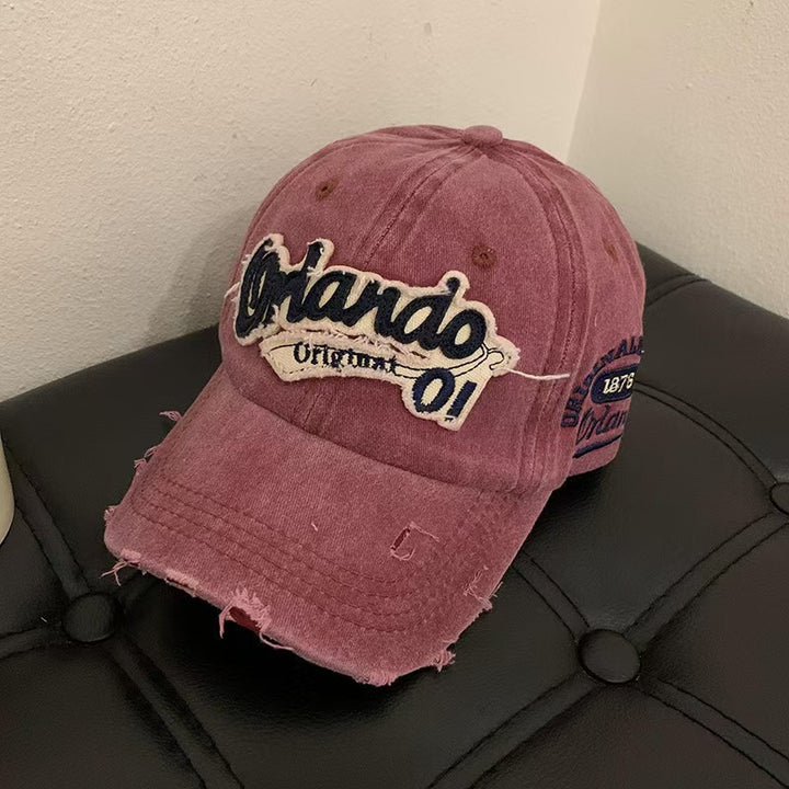 Unisex Distressed Vintage-Style Baseball Cap Bowlift