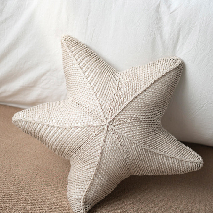 Star-Shaped Chunky Knit Decorative Cushion Bowlift