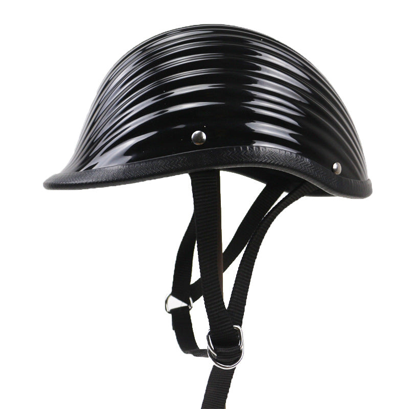 Classic Ribbed Motorcycle Helmet Bowlift