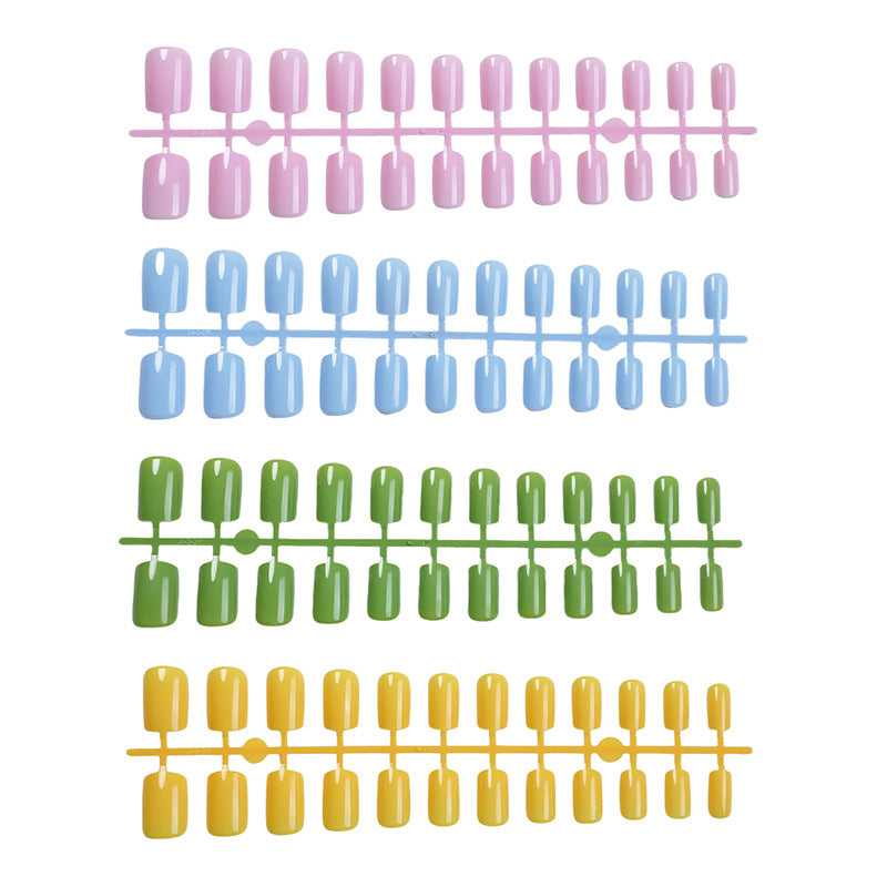 Glossy Press-On Nail Set with Creative Colorful Styles Bowlift