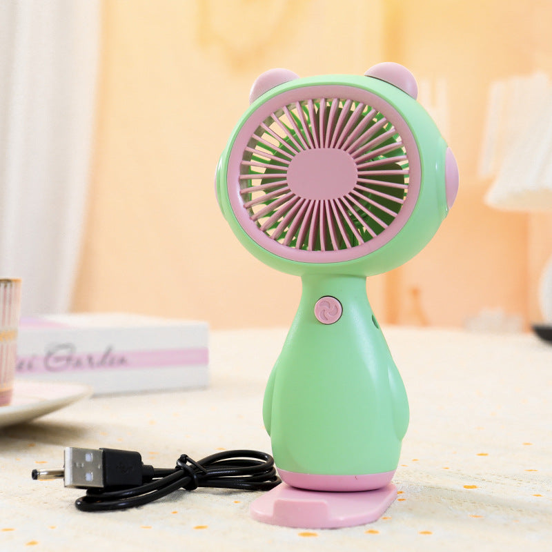 Women Portable Mini Fan with Animal Ears Bowlift