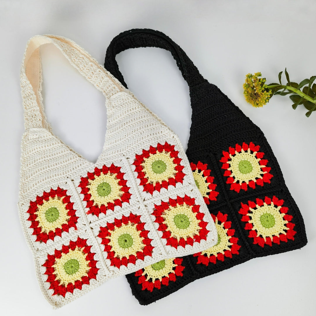 Crochet handbag with retro pattern Bowlift