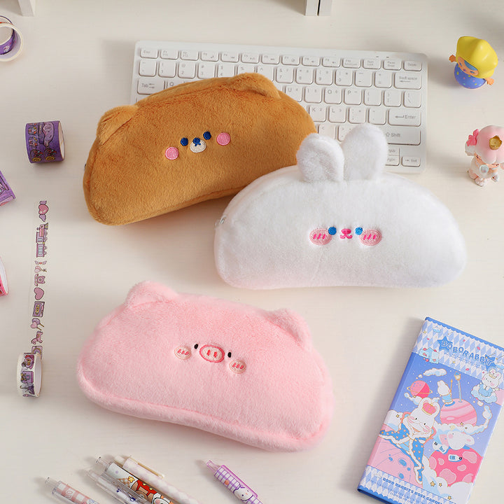 Cute Bear-Shaped Plush Pencil Case Bowlift