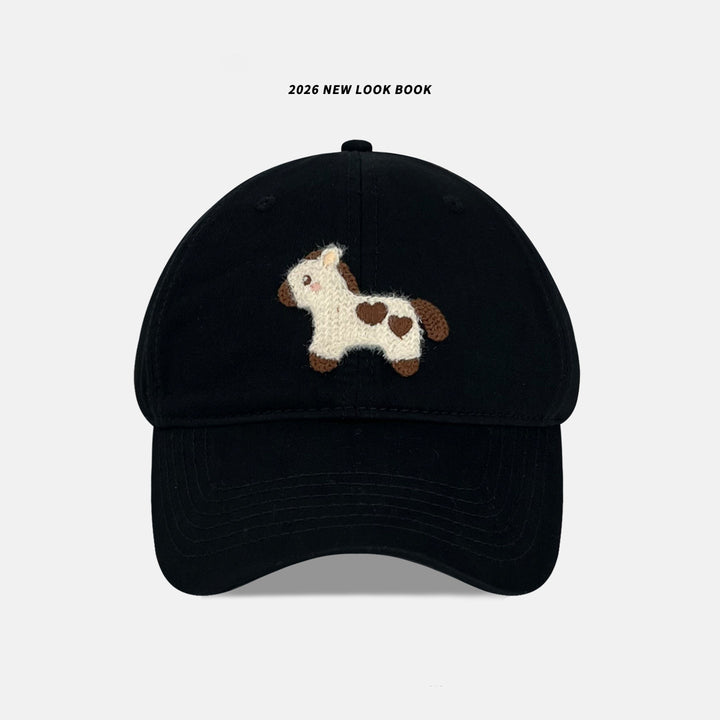 Playful Embroidered Animal Baseball Cap
