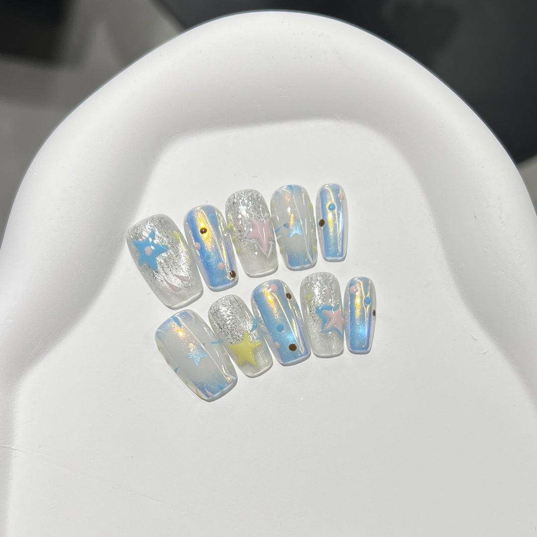 Artistic Starry Dream Press-On Nail Set Bowlift