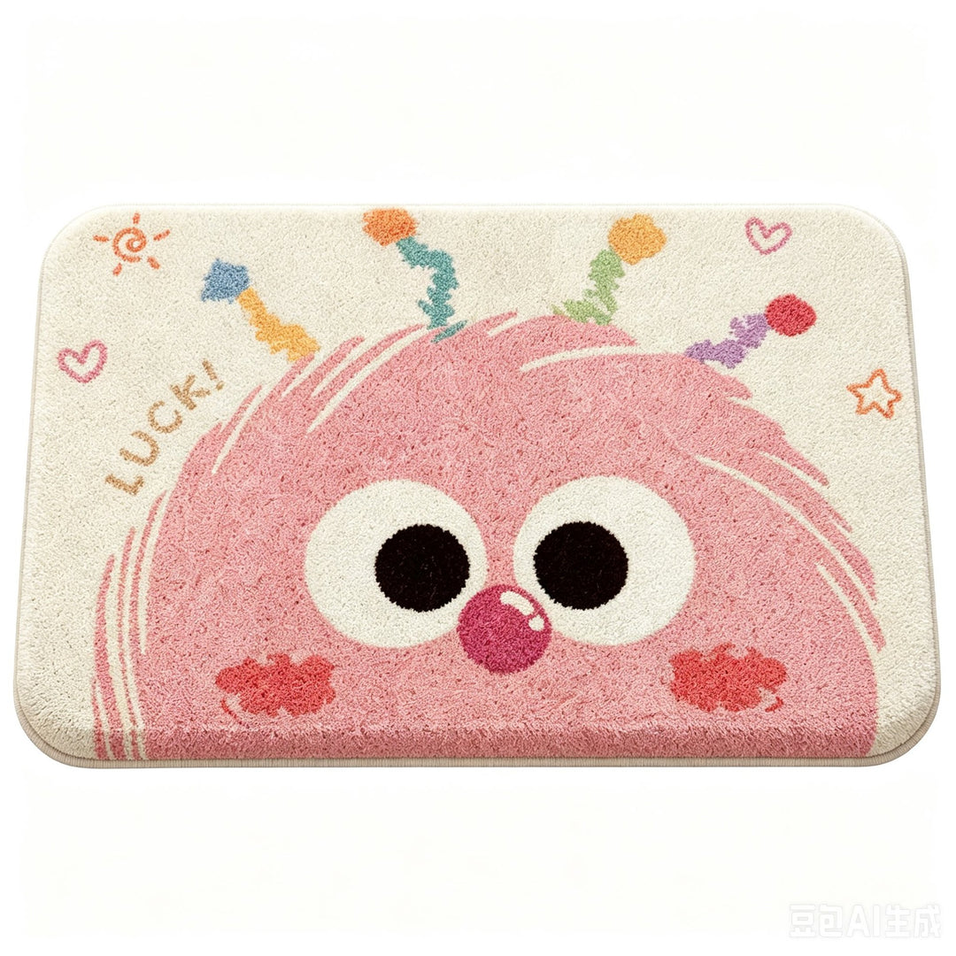 Cute Cartoon Cat-Themed Bath Mat