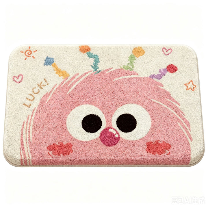 Cute Cartoon Cat-Themed Bath Mat