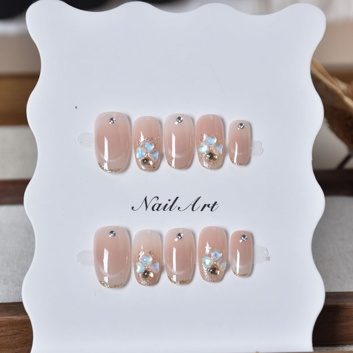 Decorative Floral Press-On Nail Art Bowlift