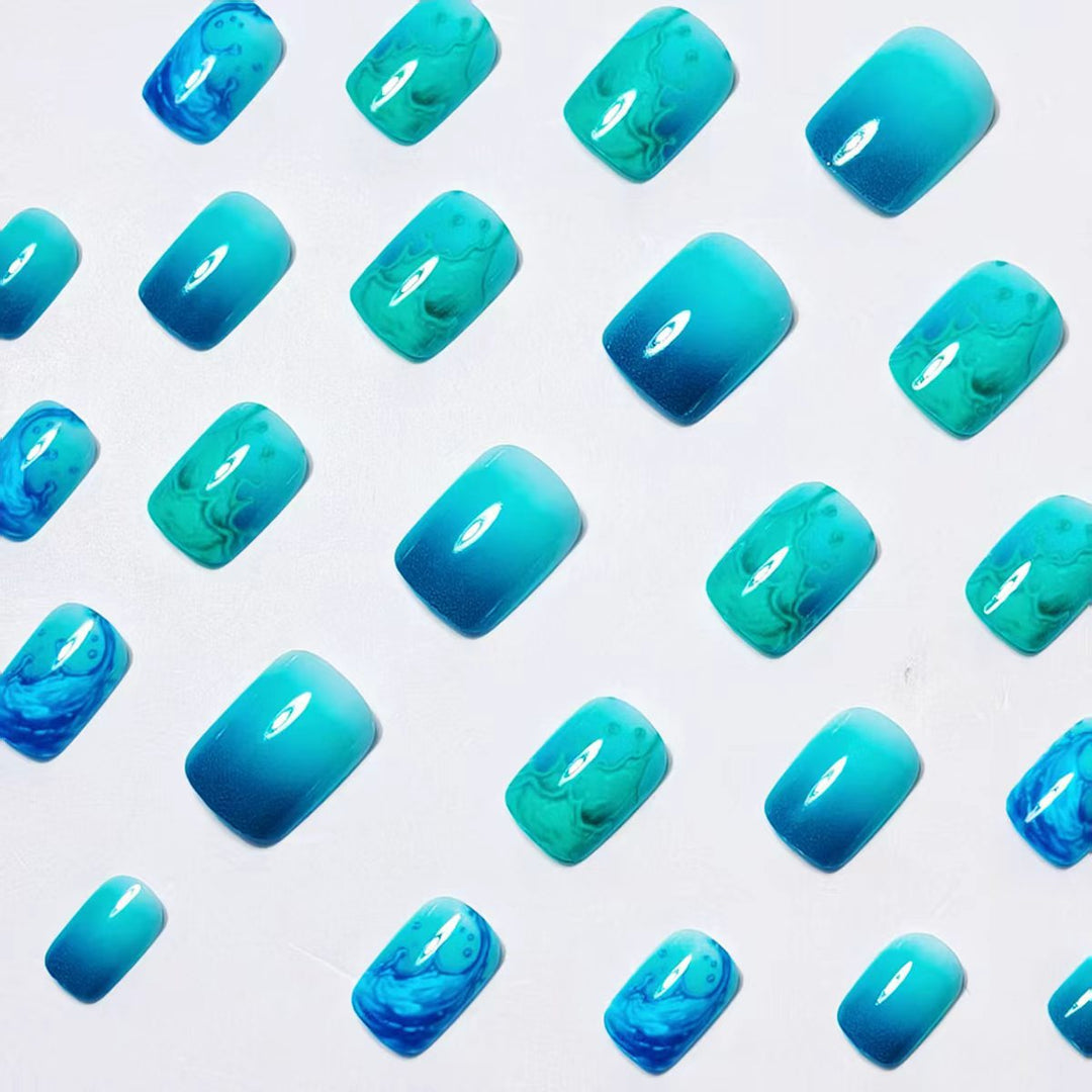 Artistic Wave-Inspired Nail Art Bowlift