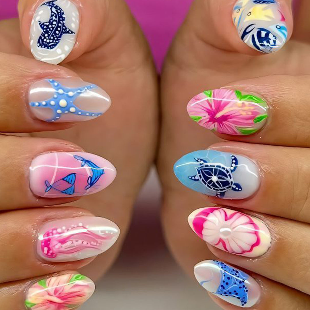 Tropical Ocean-Inspired Nail Art Set Bowlift