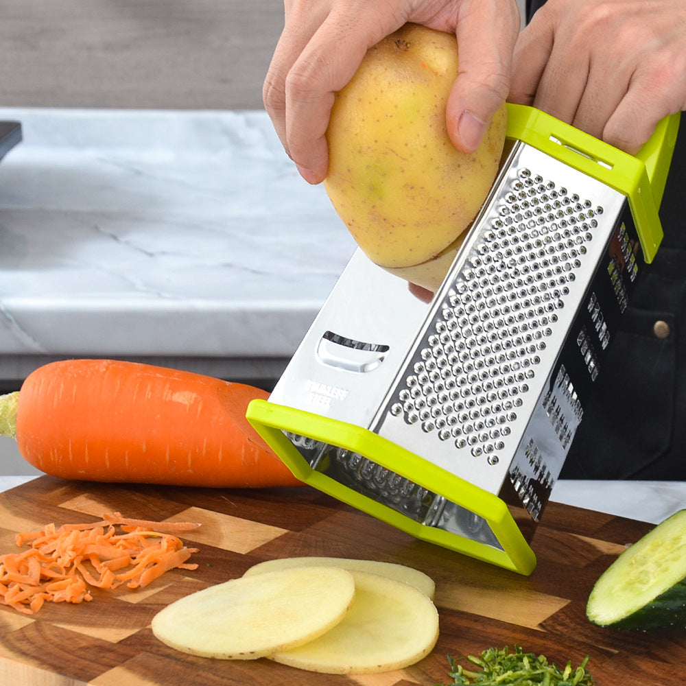 Multifunctional Stainless Steel Kitchen Grater with Non-Slip Handle Bowlift