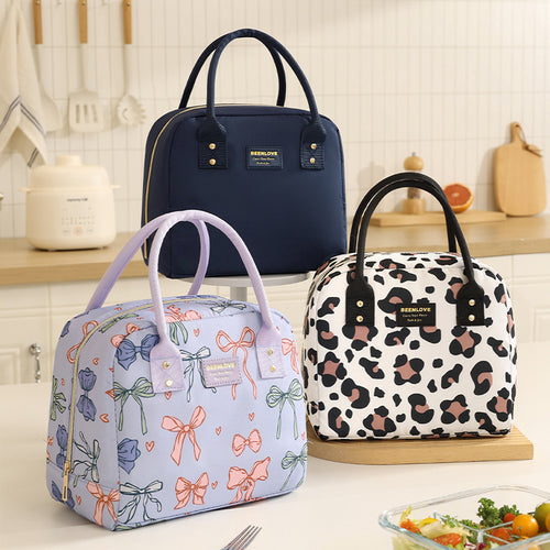 Insulated Leopard Print Lunch Tote Bowlift