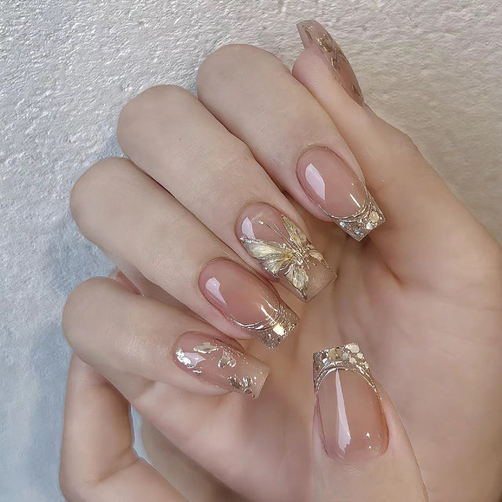 Artificial Nail Nail Art Set with Glitter and Floral Decorations Bowlift