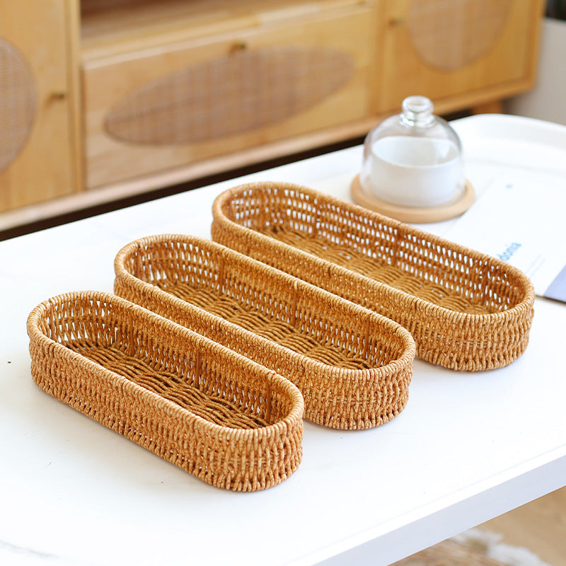 Oval Woven Storage Tray Bowlift