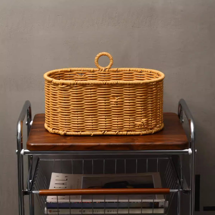 Handwoven willow basket with animal motif Bowlift