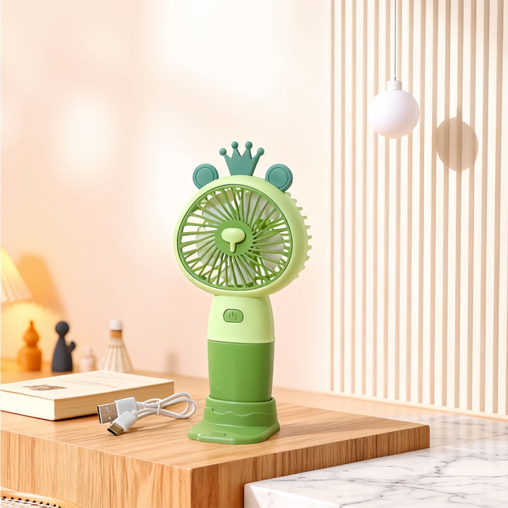 Ladies Portable Hand Fan with Cute Rabbit Design Bowlift