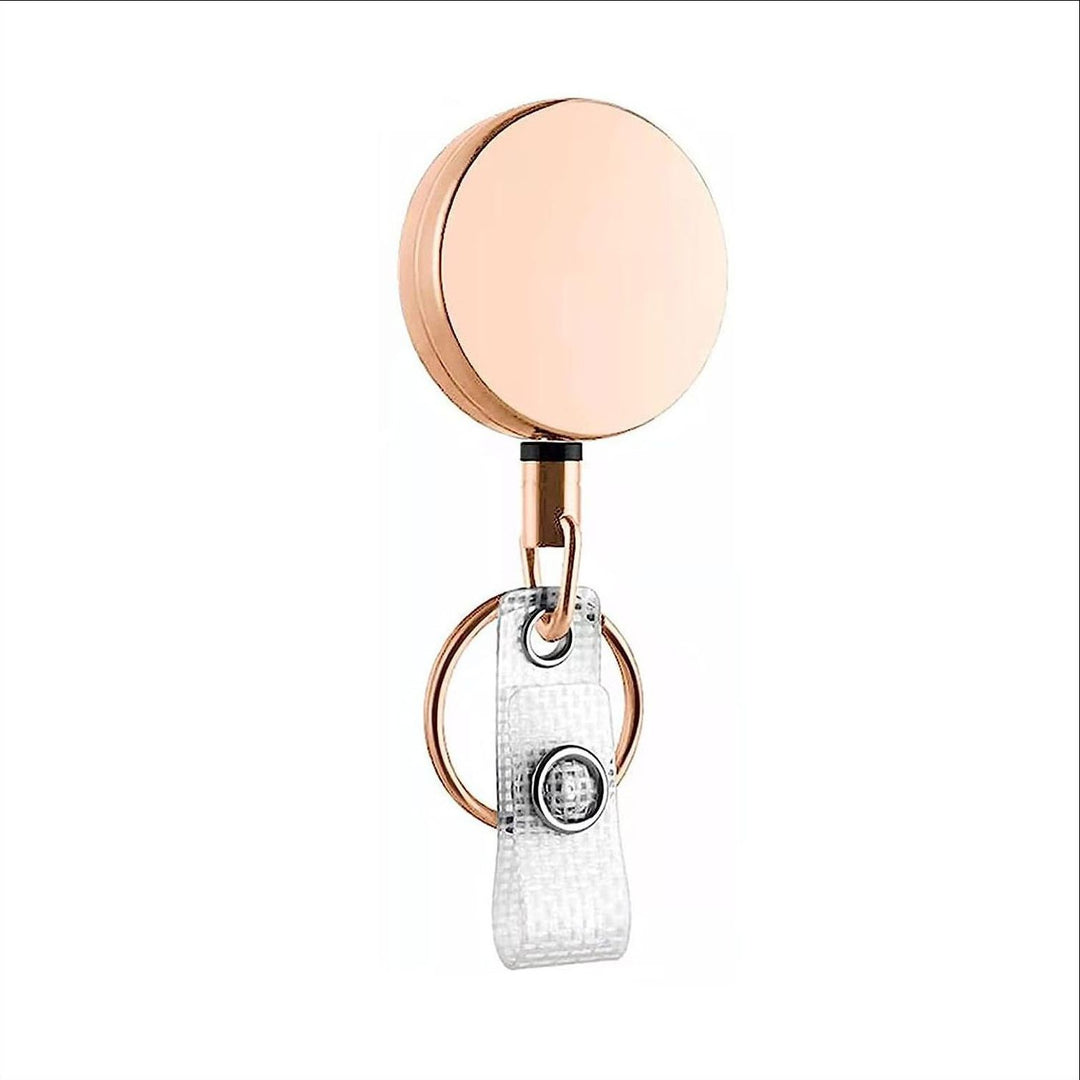 Retractable Metal Clip ID Badge Reel and Clear Card Holder Set Bowlift
