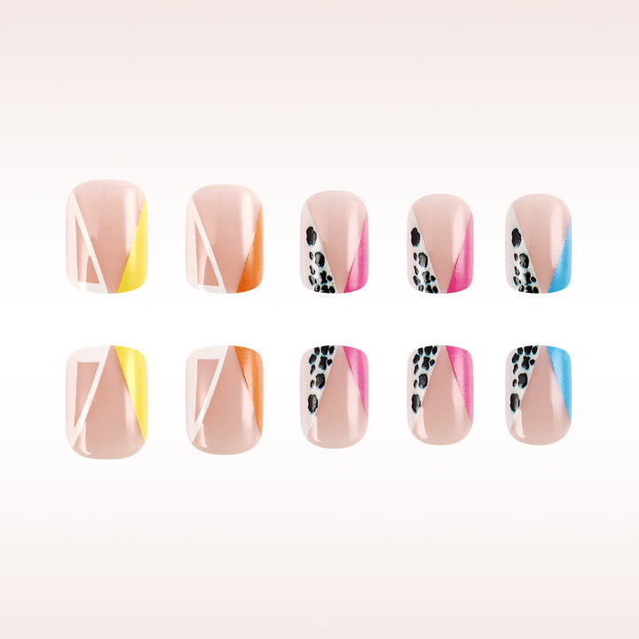 Creative Geometric Press-On Nails Bowlift
