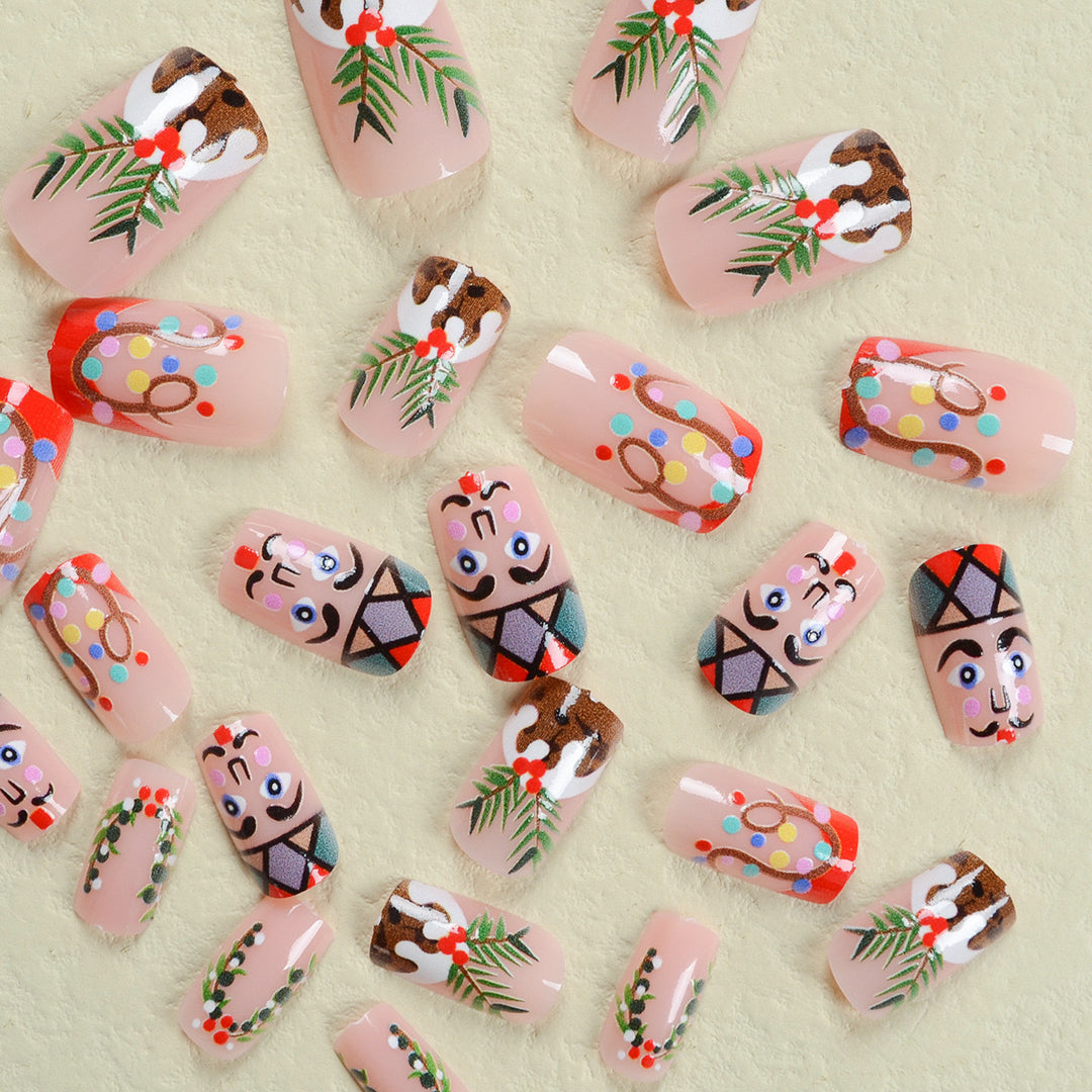 Artificial nail set with festive Christmas motifs Bowlift