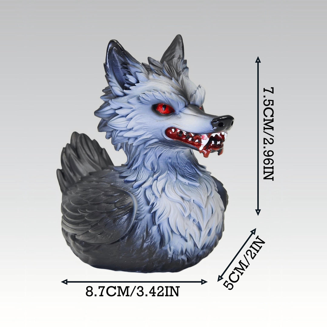 Creepy rubber duck with wolf design Bowlift