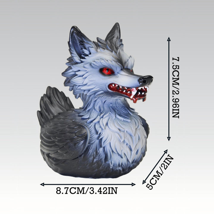 Creepy rubber duck with wolf design Bowlift
