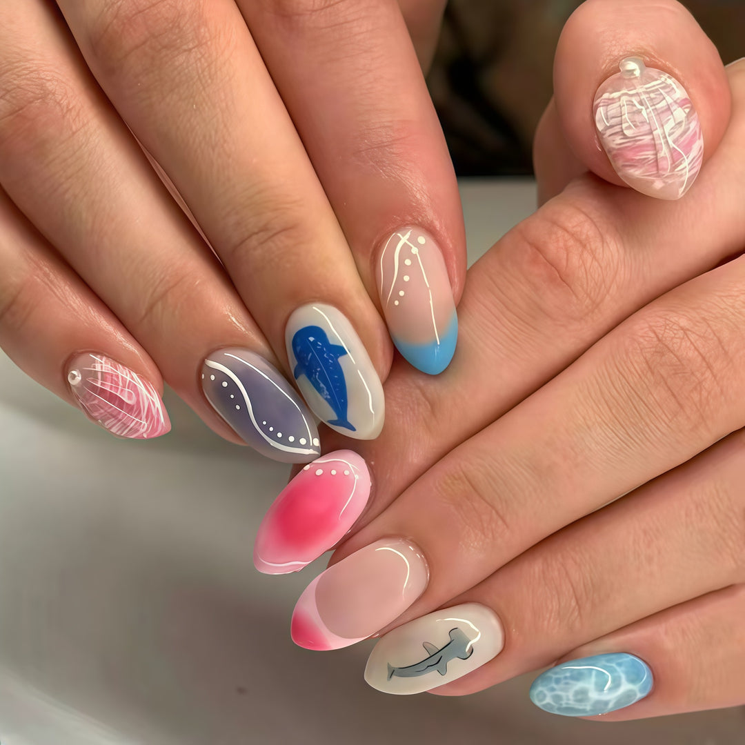 Artistic Marine-Inspired Nail Design Bowlift