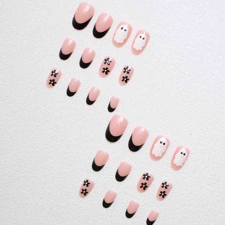 Artistic Halloween-Themed Press-On Nail Art Bowlift