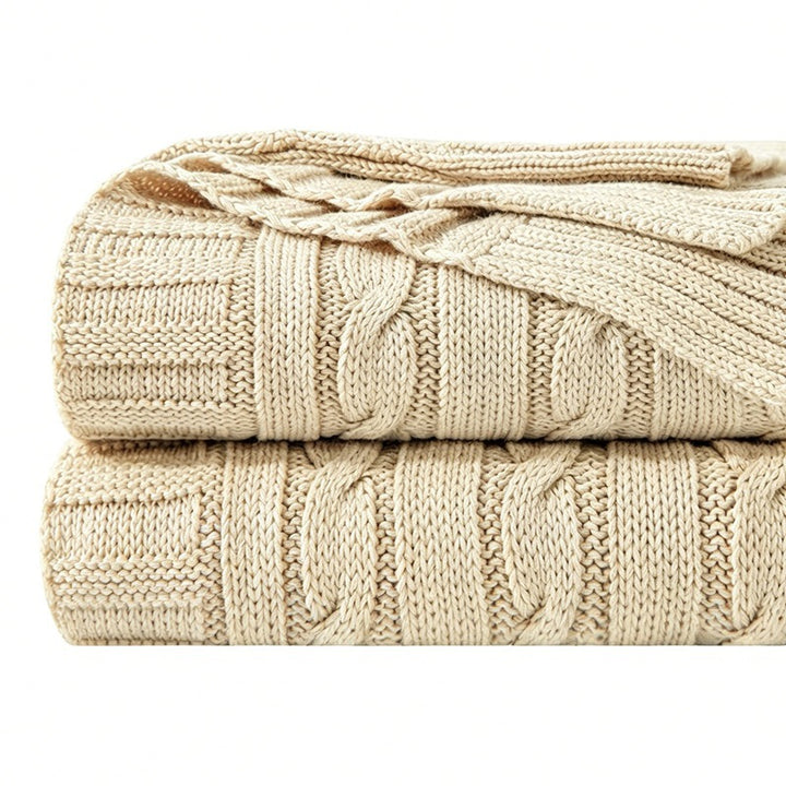 Cozy Cable Knit Throw Blanket