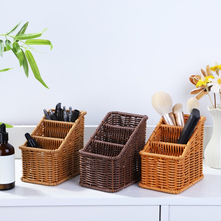 Multi-Compartment Woven Organizer Basket Bowlift