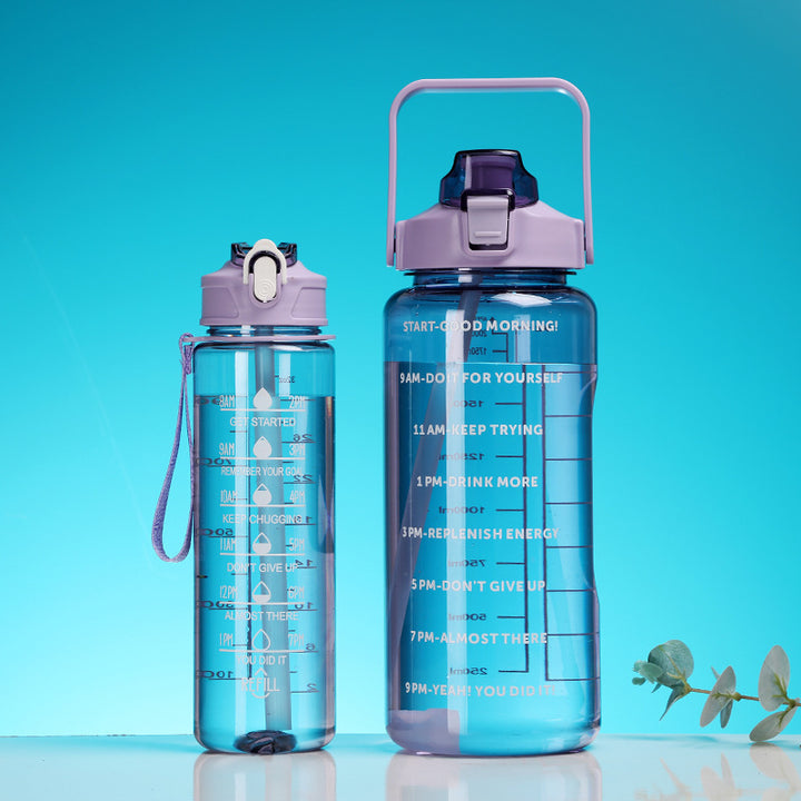 Women's Motivational Water Bottle with Time Markers Bowlift