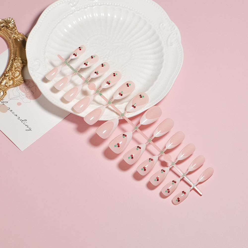 Elegant Floral Accent Press-On Nail Set Bowlift