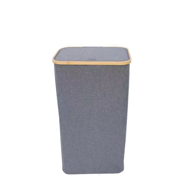 Stylish laundry basket with wooden lid Bowlift