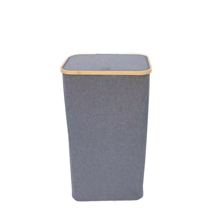 Stylish laundry basket with wooden lid Bowlift