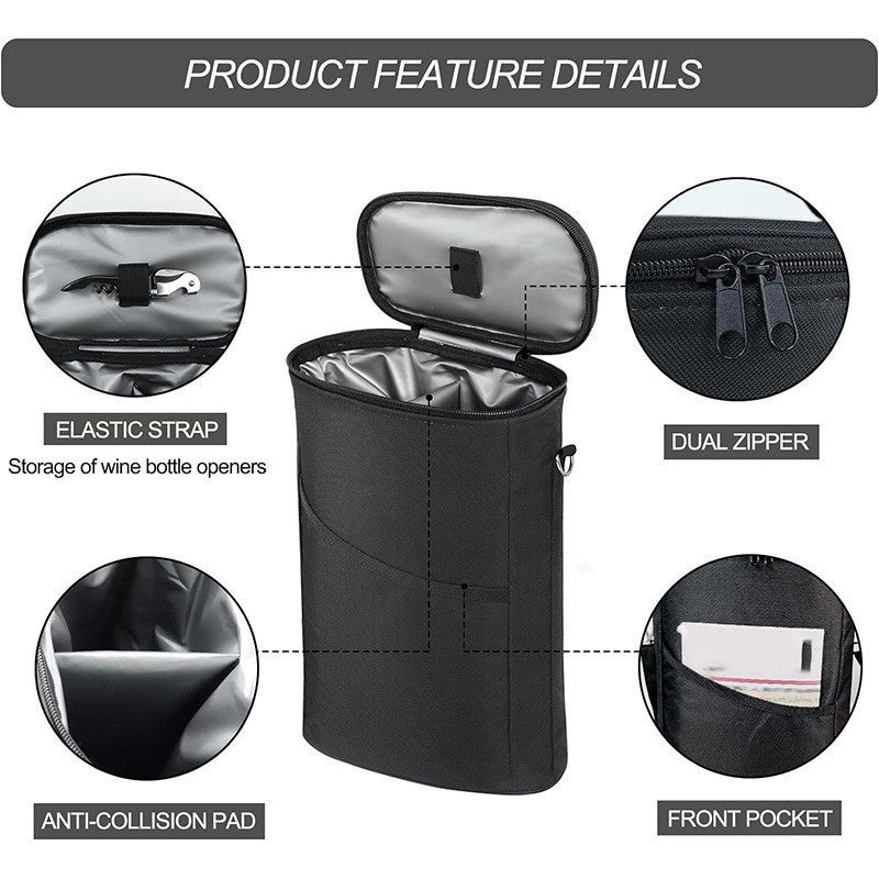 Stylish wine bag with insulated interior Bowlift