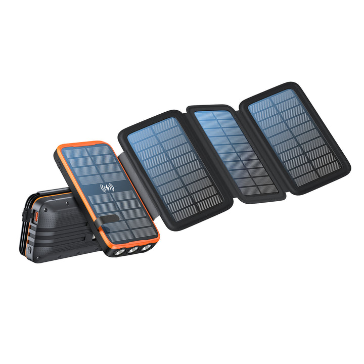 Portable Solar Powerbank with Wireless Charging and LED Lamp Bowlift