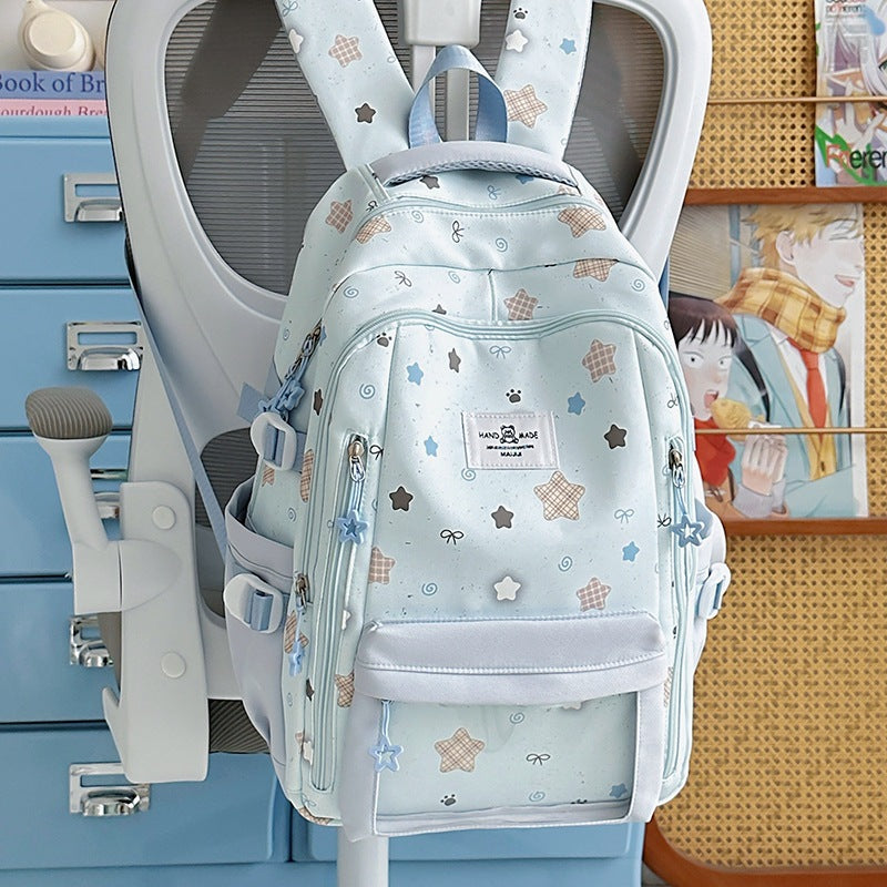 Playful Star-Patterned Backpack Bowlift