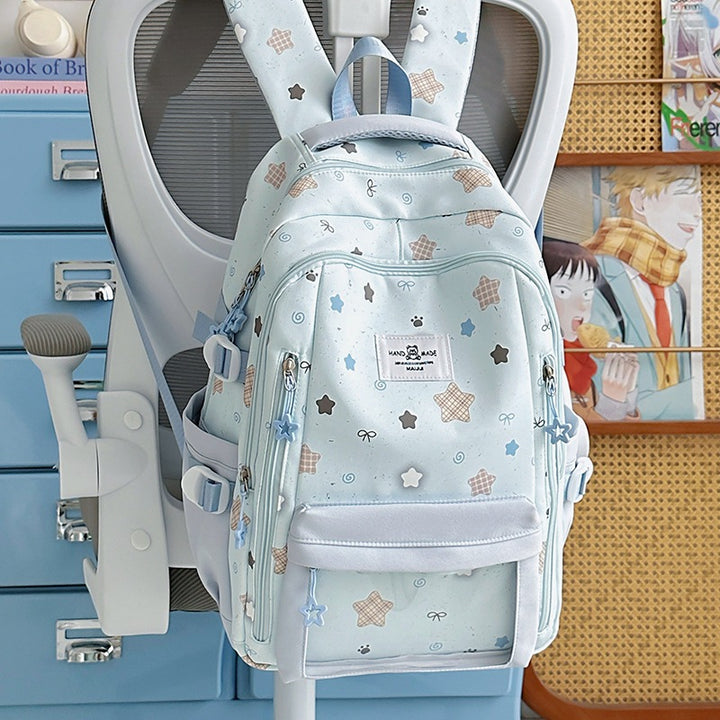 Playful Star-Patterned Backpack Bowlift
