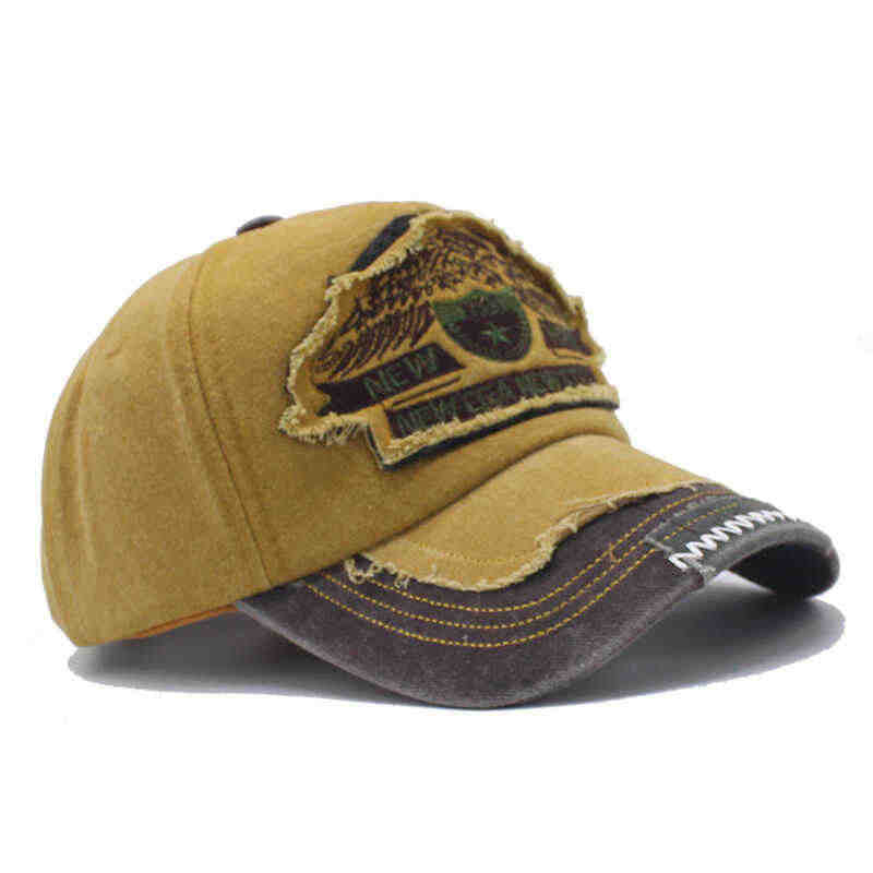 Men's Distressed Denim Cap Bowlift