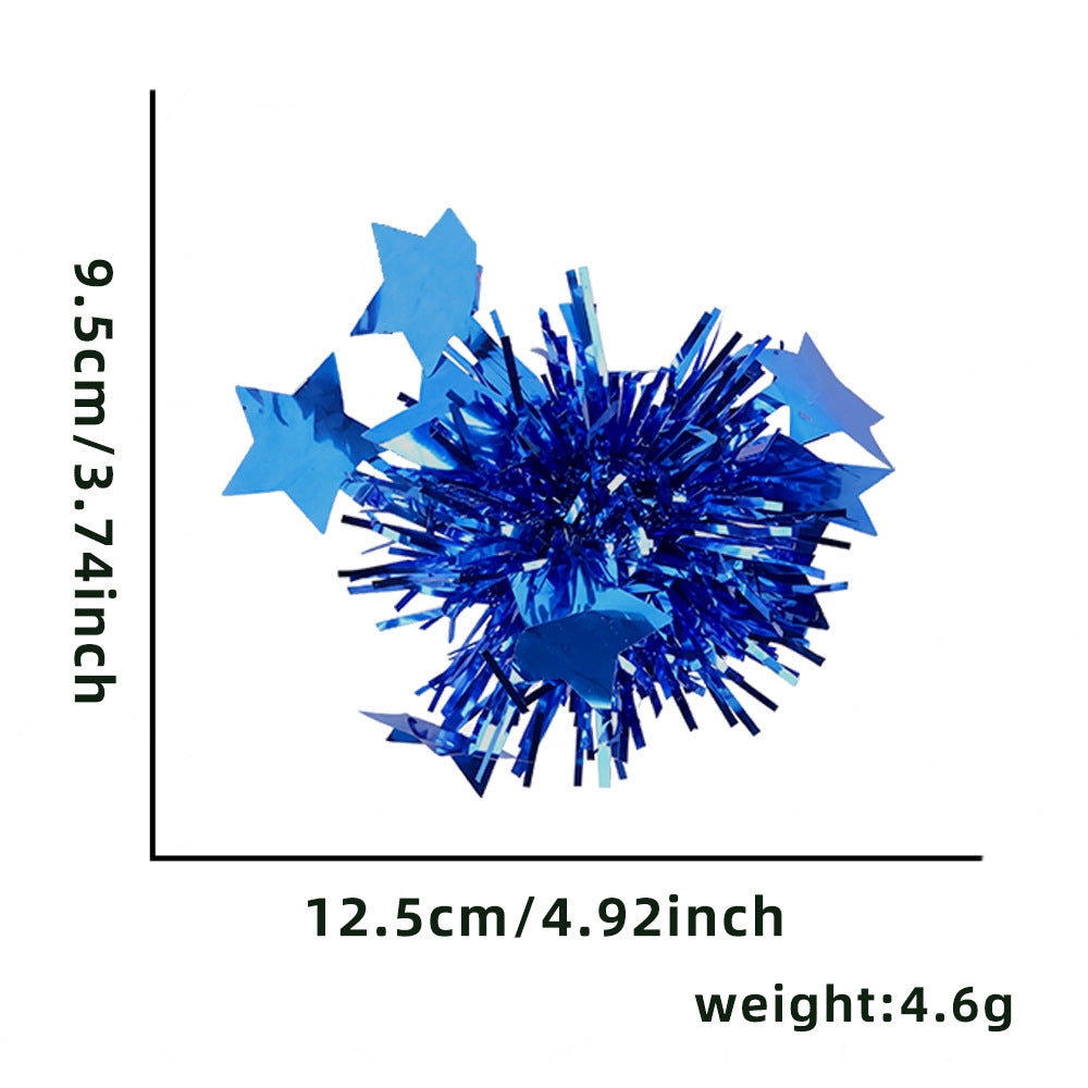 Unisex nan lightweight hand pompon made of shiny metallic foil ideal for cheerleading and fan merchandise Bowlift