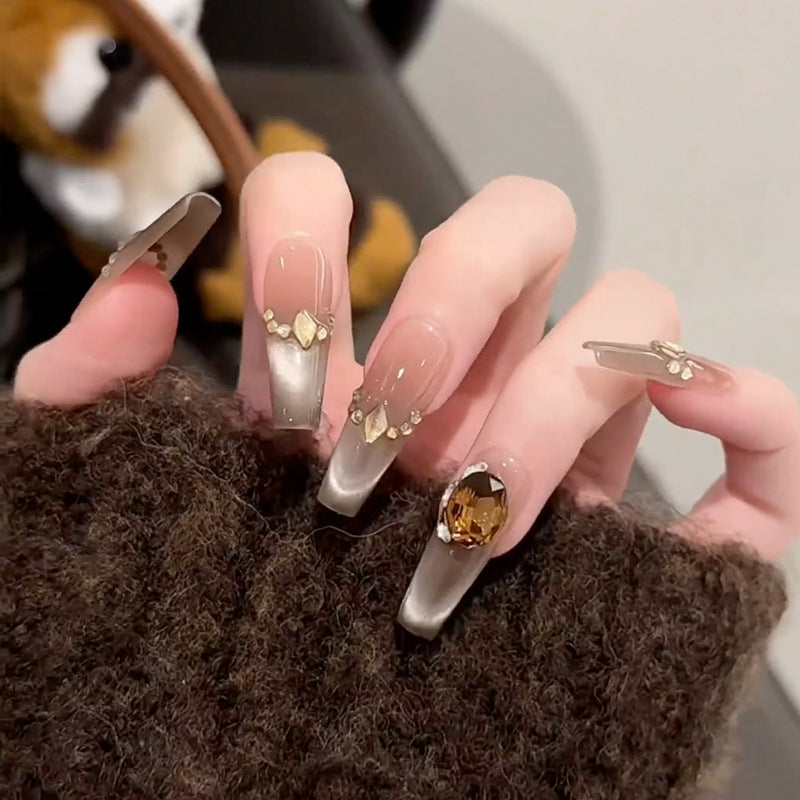 Premium Long Almond-Shaped Press-On Nails Bowlift