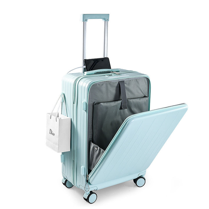 Unisex Tech-Enhanced Spinner Luggage with Expandable Storage Bowlift