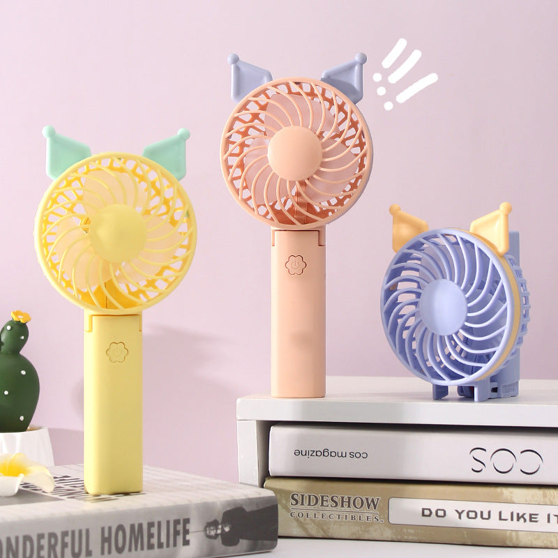 Unisex Funny Handheld Fan with Animal Ears Bowlift