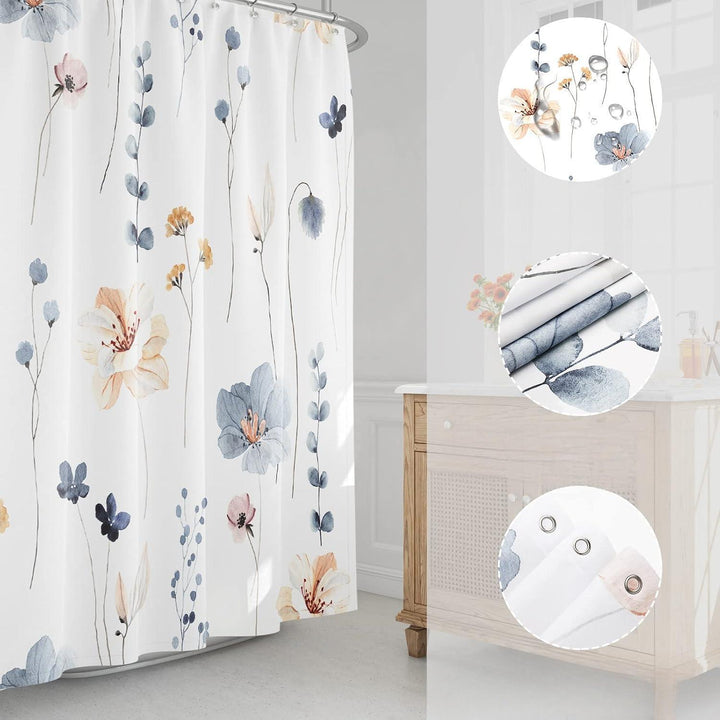 Floral-Print Shower Curtain Bowlift