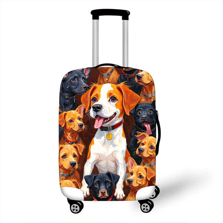 Unisex hard shell suitcase with colorful cat design Bowlift
