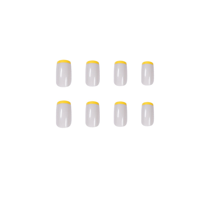 Artistic nail extensions with modern French-tip design Bowlift