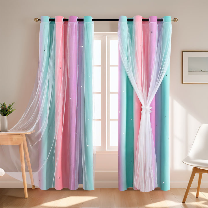 Colorful Decorative Sheer Window Curtain