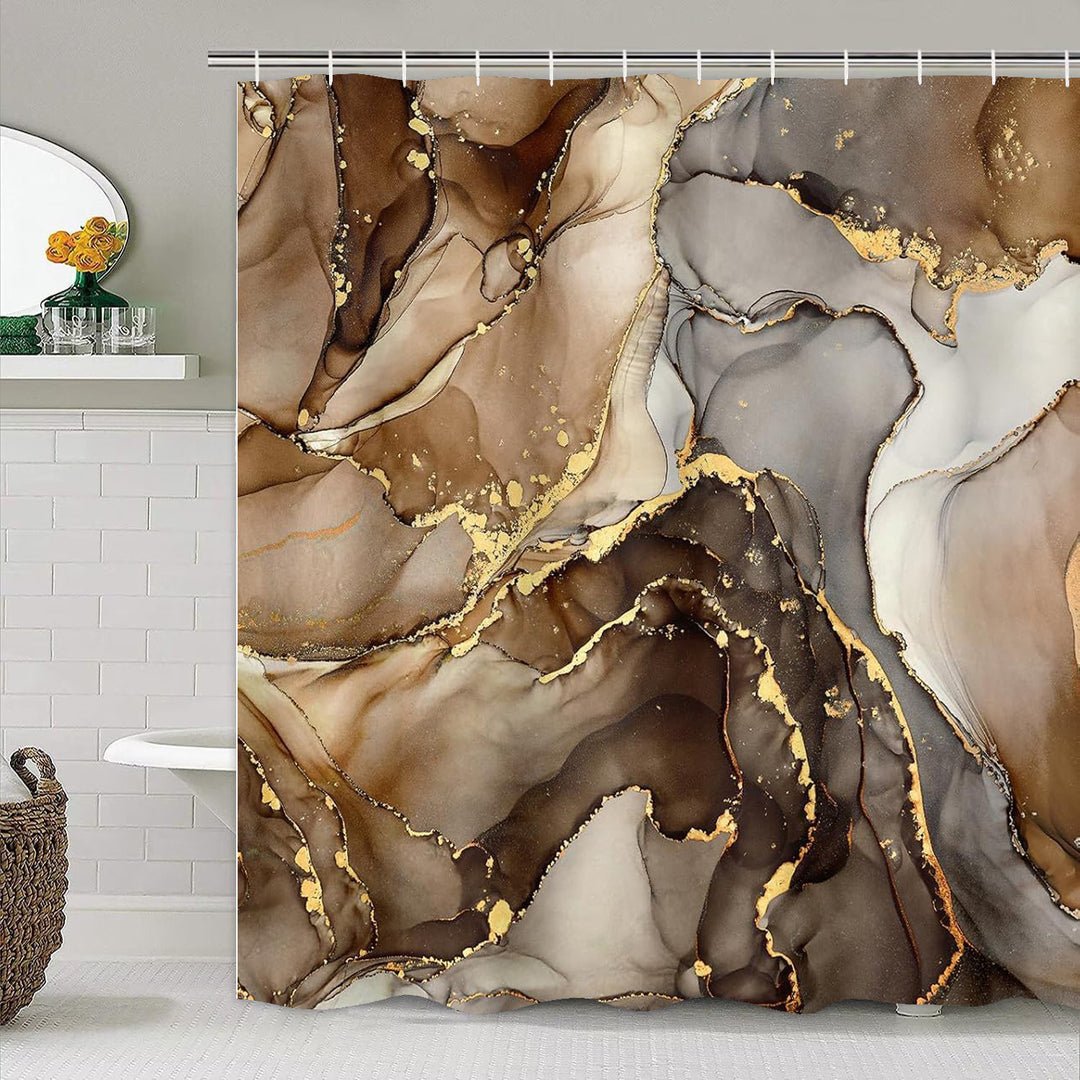 Artistic Marble Texture Shower Curtain Bowlift