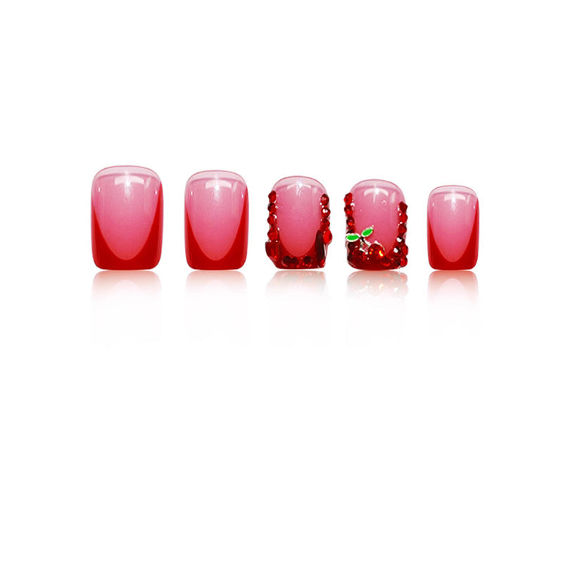 Artistic Press-On Nail Set with Floral Embellishments Bowlift