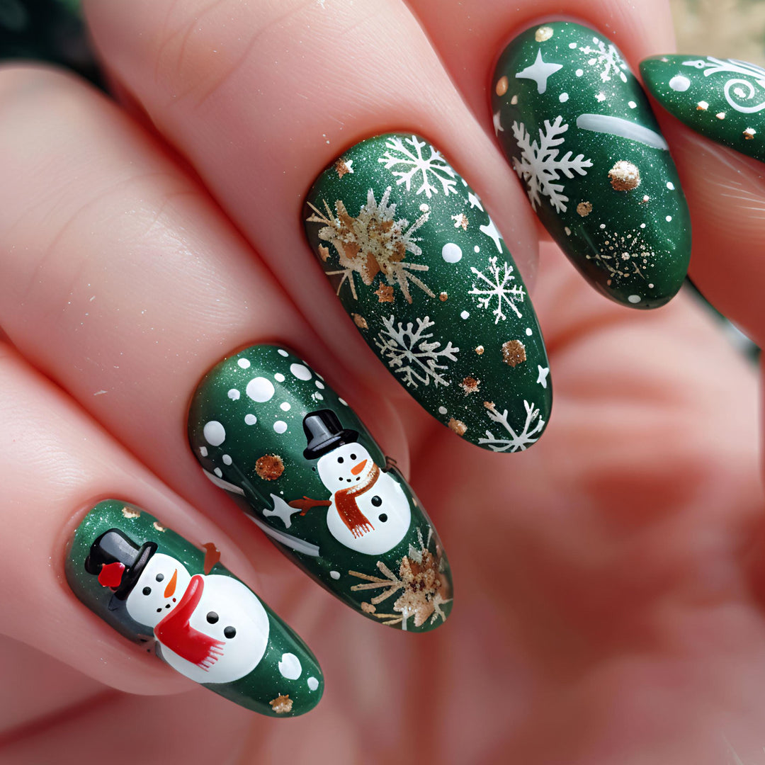 Festive Themed Snowman Nail Art Bowlift