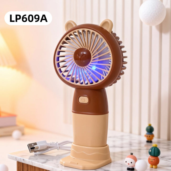 Ladies Portable Handheld Fan with Animal Design Bowlift
